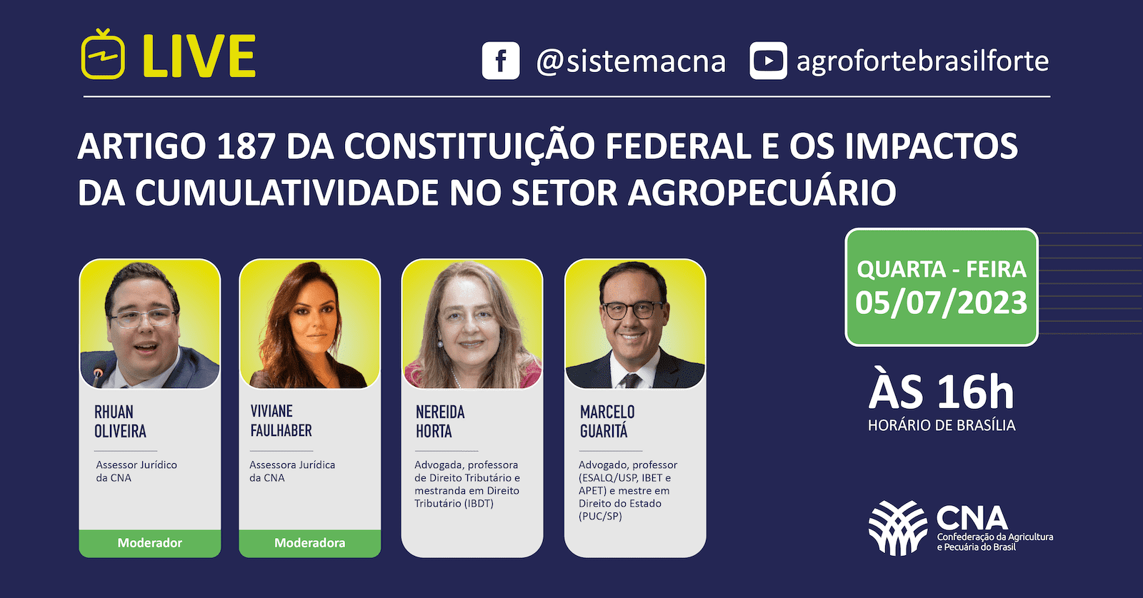 Live - Artigo 187 da Constituição Federal e os impactos da cumulatividade no setor agropecuário