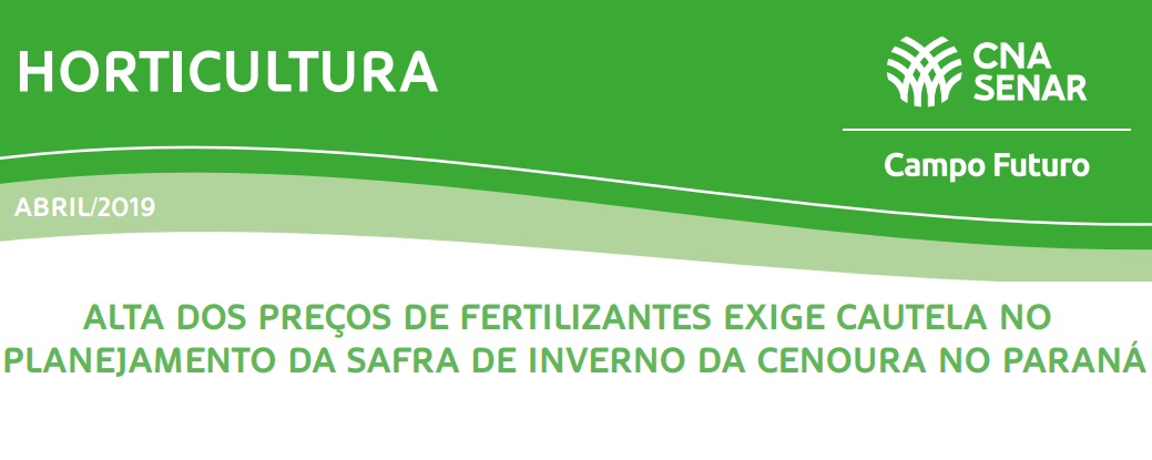 Alta dos preços de fertilizantes exige cautela e planejamento da safra de inverno da cenoura no Paraná