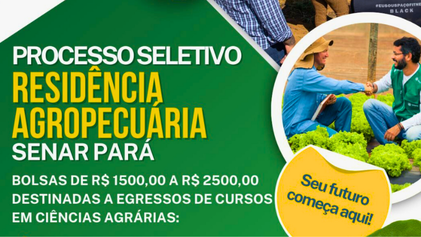 Senar abre inscrições para o Programa de Residência Agropecuária no Pará