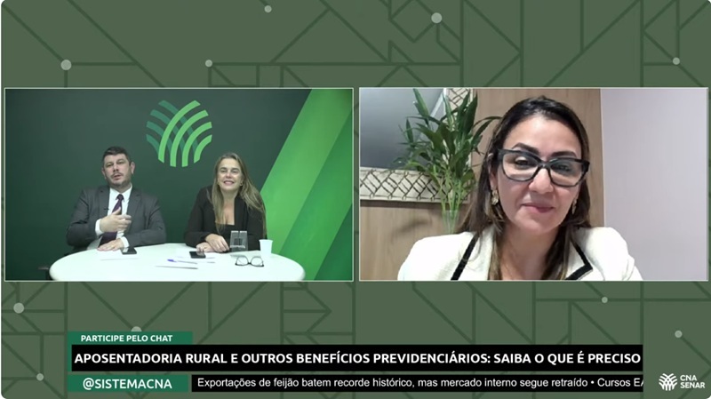 Sistema CNA/Senar realiza live sobre aposentadoria rural e benefícios previdenciários